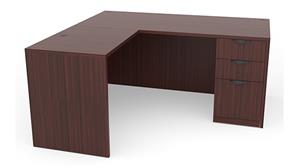 L Shaped Desks Office Source 66in x 65in Single BBF Pedestal L-Shaped Desk