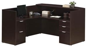 Reception Desks Office Source L-Shaped Reception Desk with Full Pedestals