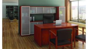 Workstations & Cubicles Office Source Bow Front Desk with Storage