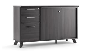 Office Credenzas Office Source Drawer and Sliding Door Filing Credenza