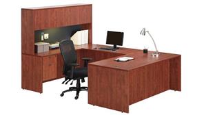 U Shaped Desks Office Source 66" U Shaped Desk with Hutch