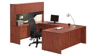 U Shaped Desks Office Source 72in x 101in Single Hanging Pedestal U-Shaped Desk with Hutch