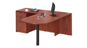 L Shaped Desks Office Source 72" x 83" Bullet L Shaped Single Pedestal Desk