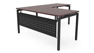 L Shaped Desks Office Source 60in x 66in L-Desk with Modesty Panel (60inx30in Desk, 36inx24in Return)