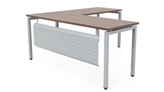 L Shaped Desks Office Source 66in x 66in Slender L-Desk with Modesty Panel (66inx24in Desk, 42inx24in Return)
