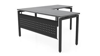 L Shaped Desks Office Source 60in x 66in Slender L-Desk with Modesty Panel 