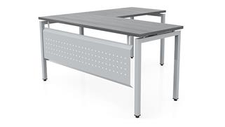 L Shaped Desks Office Source 60in x 72in Slender L-Desk with Modesty Panel 
