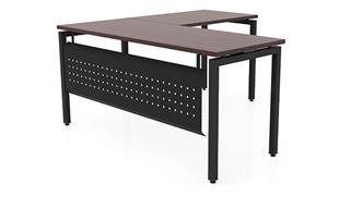 L Shaped Desks Office Source 60in x 72in Slender L-Desk with Modesty Panel 
