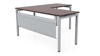 L Shaped Desks Office Source 60in x 66in Slender L-Desk with Modesty Panel (60inx24in Desk, 42inx24in Return)