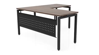 L Shaped Desks Office Source 60in x 66in Slender L-Desk with Modesty Panel