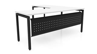 L Shaped Desks Office Source 72in x 78in Curve Corner L-Desk with Modesty Panel (72inx24-36in Curve Desk, 42inx24in Return)