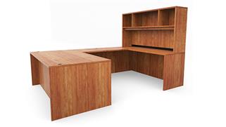 U Shaped Desks Office Source 71" x 107" U-Desk with Open Hutch (71"x36" Desk, 47"x24" Bridge)