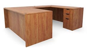 U Shaped Desks Office Source 71" x 89" Double Pedestal U-Desk (71"x30" Desk, 35"x24" Bridge)