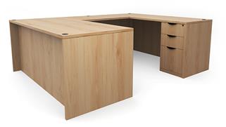 U Shaped Desks Office Source 66in x 89in Double Pedestal U-Desk 
