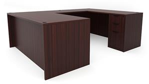 U Shaped Desks Office Source 71" x 95" Double Pedestal U-Desk (71"x36" Desk, 35"x24" Bridge)