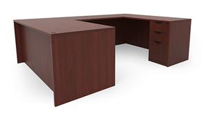 U Shaped Desks Office Source 72in x 102in Double Pedestal U-Desk (72inx36in Desk, 42inx24in Bridge)