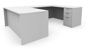 U Shaped Desks Office Source 72in x 102in Double Pedestal U-Desk (72inx36in Desk, 42inx24in Bridge)