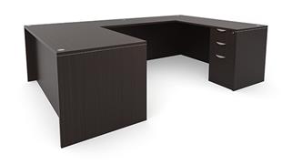U Shaped Desks Office Source 60" x 101" Double Pedestal U-Desk (60"x30" Desk, 47"x24" Bridge)