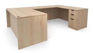 U Shaped Desks Office Source 72in x 107in Double Pedestal U-Desk 