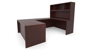 U Shaped Desks Office Source 66in x 101in U-Desk with Open Hutch (66inx30in Desk, 47inx24in Bridge)