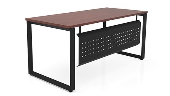 Executive Desks Office Source 66" x 30" Beveled Loop Leg Desk with Modesty Panel