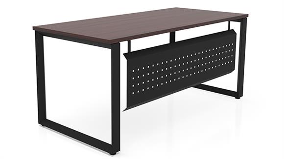 Executive Desks Office Source 66" x 24" Beveled Loop Leg Desk with Modesty Panel