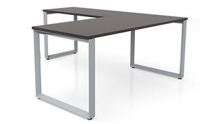 L Shaped Desks Office Source 72" x 78" Beveled Loop Leg L-Desk