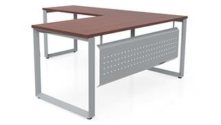 L Shaped Desks Office Source 66" x 72" Beveled Loop Leg L-Desk with Modesty Panel