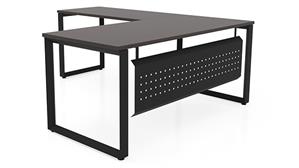 L Shaped Desks Office Source Extra Deep 72" x 78" Beveled Loop Leg L-Desk with Modesty Panel