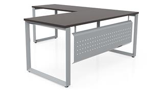 L Shaped Desks Office Source 66" x 72" Beveled Loop Leg L-Desk with Modesty Panel