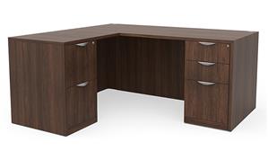 L Shaped Desks Office Source 60" x 60" Double Pedestal L-Shaped Desk