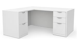L Shaped Desks Office Source 60in x 60in Double Pedestal L-Shaped Desk
