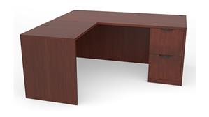 L Shaped Desks Office Source 66" x 77" Single FF Pedestal L-Shaped Desk