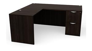 L Shaped Desks Office Source 66" x 77" Single FF Pedestal L-Shaped Desk