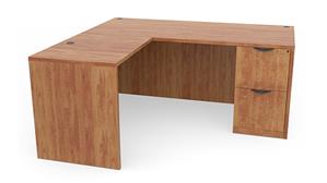 L Shaped Desks Office Source 71" x 83" Single FF Pedestal L Shaped Desk