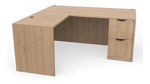 L Shaped Desks Office Source 60" x 60" Single FF Pedestal L-Shaped Desk