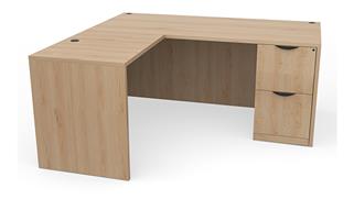 L Shaped Desks Office Source 66in x 65in Single FF Pedestal L-Shaped Desk
