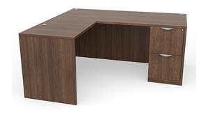 L Shaped Desks Office Source 60" x 65" Single FF Pedestal L-Shaped Desk