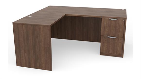 L Shaped Desks Office Source 66" x 77" Single FF Pedestal L Shaped Desk