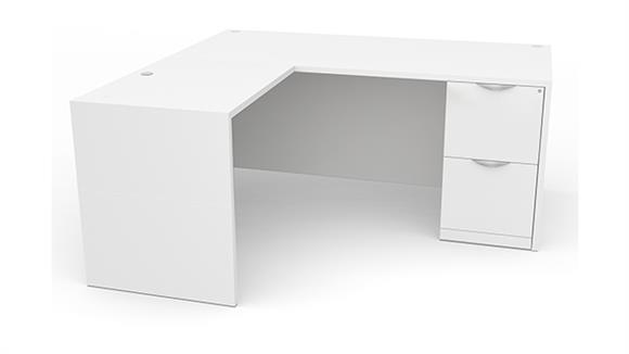 L Shaped Desks Office Source 71" x 72" Single FF Pedestal L Shaped Desk