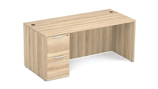 Compact Desks Office Source 47in x 30in Single Pedestal Desk 