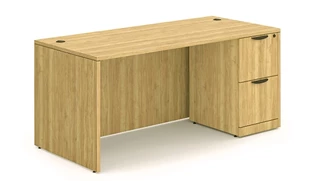 Compact Desks Office Source 47in x 30in Single Pedestal Desk 