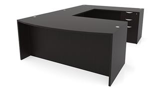 U Shaped Desks Office Source 72in x 100in Bow Front Double Pedestal U-Shaped Desk