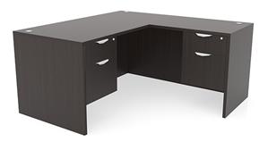 L Shaped Desks Office Source 71" x 77" Double Hanging Pedestal L Shaped Desk