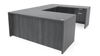 U Shaped Desks Office Source 71" x 101" Single Hanging Pedestal U Desk