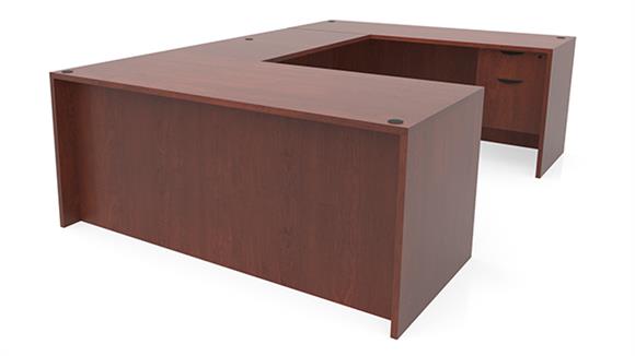 U Shaped Desks Office Source 71" x 102" Single Hanging Pedestal U Desk