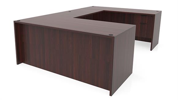 U Shaped Desks Office Source 66" x 96" Single Hanging Pedestal U Desk
