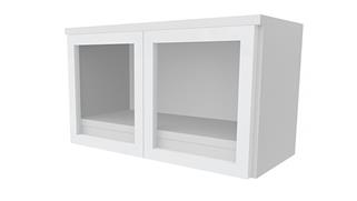Hutches Office Source 36in Wall Mount Hutch with Silver Framed Glass Doors