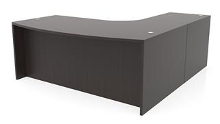 L Shaped Desks Office Source 72in x 83in Curved Corner Bow Front L-Desk
