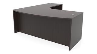 L Shaped Desks Office Source 72in x 96in Curved Corner Bow Front L-Desk